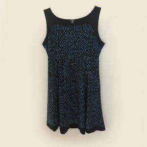 Chaps Fit and Flare Navy/Royal Animal Print